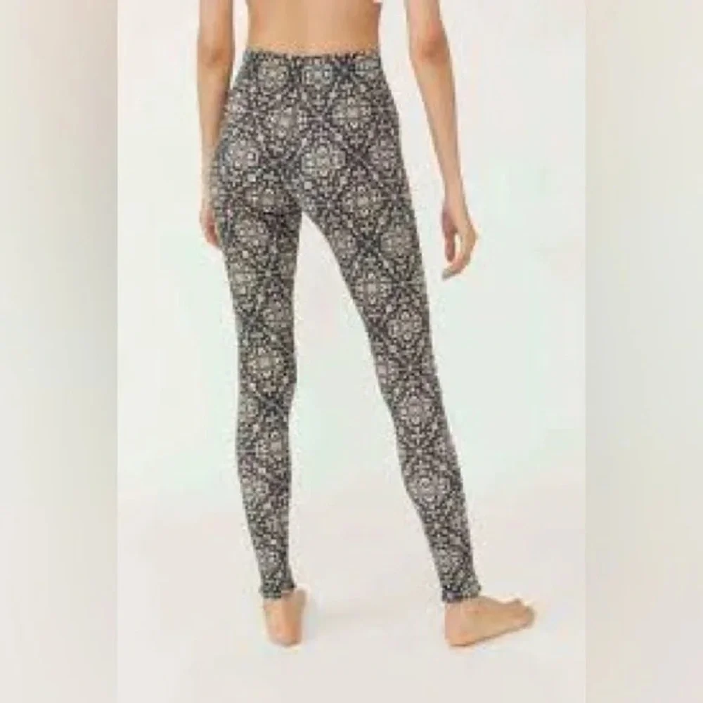 Free People | Printed Early Night Leggings Black Combo Small
